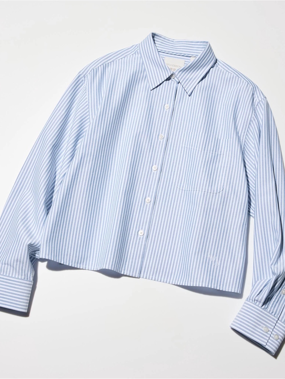 JW anderson uniqlo Light Blue and White Striped Button-Up Shirt